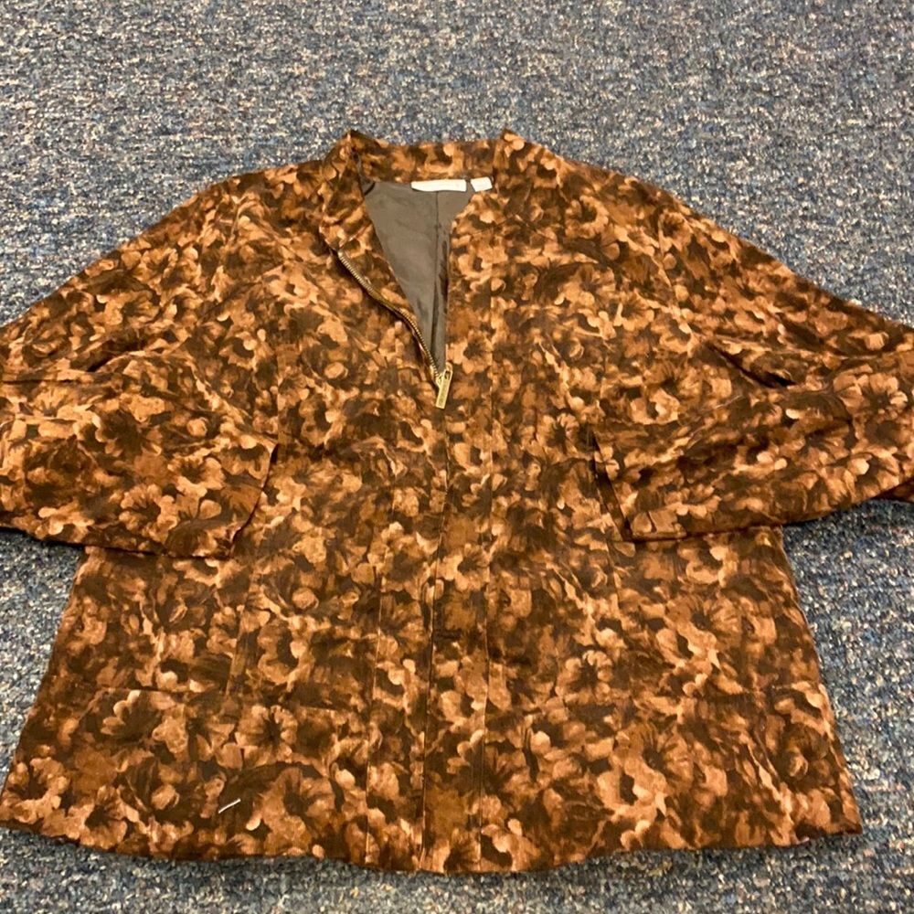 Susan Graver Zip up corduroy Blazer sz. L